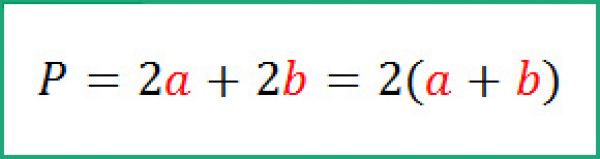 Формула периметра прямоугольника