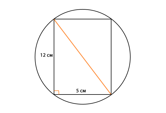 В окружность вписан прямоугольник со сторонами 12 и 5. Стороны в ...